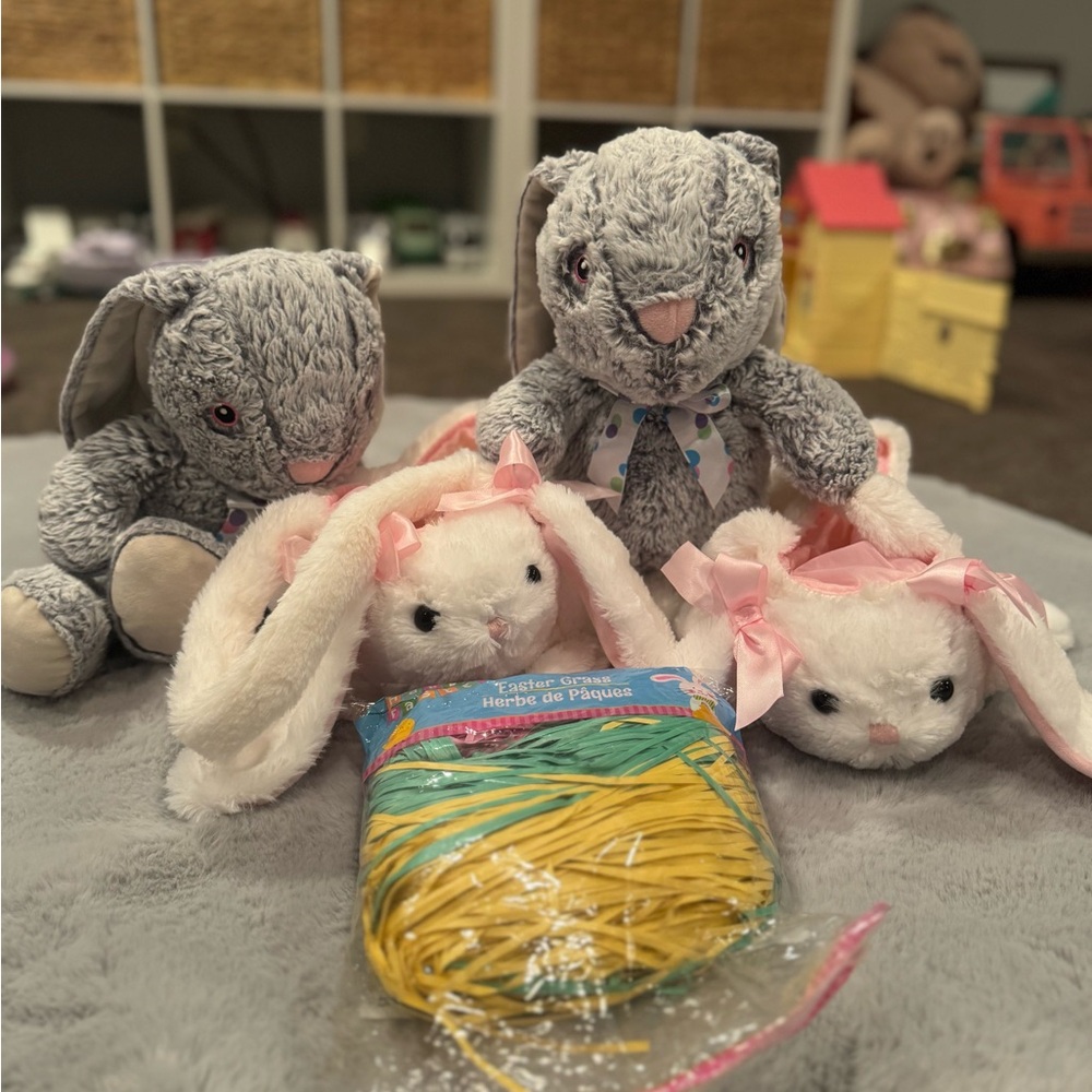 Easter bunny basket bundle Adorable Plush Bunny Set Easter baskets